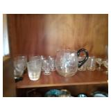 Glassware and pitcher
