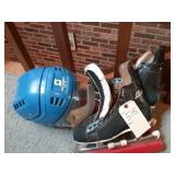 Skates and helmet