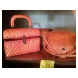 Mexico  purse and orange purse and  container