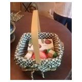 Decorative basket with contents