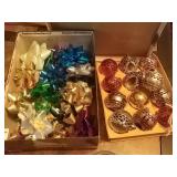 Christmas bows and ornaments