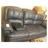 Leather sofa. 2 ends recline