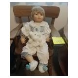 Chair and porcelain doll
