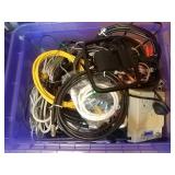 Cords in purple tote