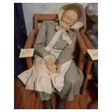 Porcelain old lady in rocker