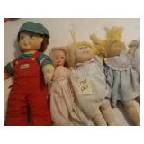 My buddy, 2 cabbage patch and a doll