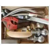 Ball hitch, cutters and hoses