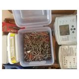 Watering timer, nails and screws