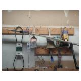 paint brushes, scraper, belt