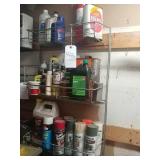 Engine oil spray paint and shelving unit