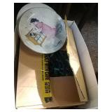 Christmas lights and plates