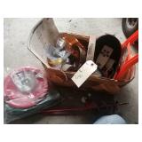 Basket with real tree stand, remote and box for