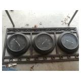 Metal clock thermometer and barometer