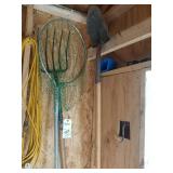 Net, pitch fork and shovel