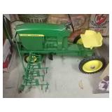 John Deere 20 with custom 6 row cultivator pedal