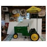 John Deere A pedal tractor  with new umbrella