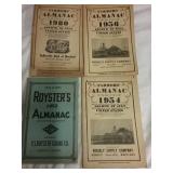 Farmers  Almanac 1954, 1956 & 1980 and Royster