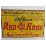 Eshelman Red Rose metal sign