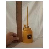 Yellow John Deere Oil Can. Stands at 10 1/2"