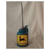 Blue John Deere Oil Can. Stand 10 1/2" tall. 4"