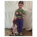 John Deere toy tractor boy cut out. 38" tall.