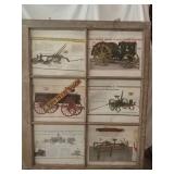 (6) John Deere advertisings in wood window. 34