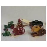 7 pieces. John Deere wagon, Avery steam engine,