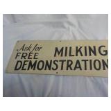 Milking Demonstration Sign