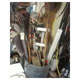 Gardening tools with trash can