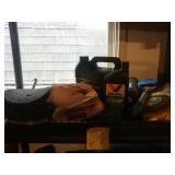 Motor oil and wheels for grinder