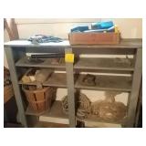 Wood shelf with contents