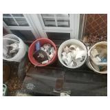 4 buckets with pvc piping