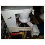 Coffee pot, coin purse, pin bag