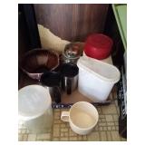 Pasta containers, thermos in Brown bowl lot