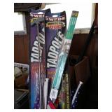 4 small fishing poles, and American flags for car