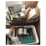(2) Adding machine, rolodex and clipboard