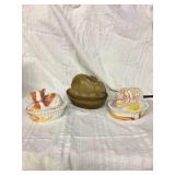 Caramel rabbit covered dish, swirled rabbit