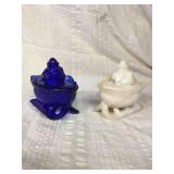 Santa sled covered dishes 6 x 4 x 4 1/2