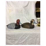 1987 Rollins Bradshaw redhead pair decoys 14 x 8