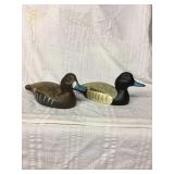 Pair blue Bill ducks by H Hall Montague 13 x 5 x