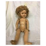 Early Shirley Temple doll In need of repair 21"