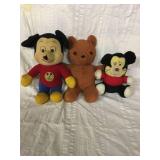 Old Mickey Mouse an old teddy bear