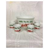 Eggnog holiday bowl with six cups