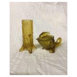 Fish covered dish and a tapped tree dish