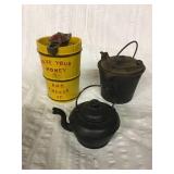 Cast iron ice cream maker pot and kettle