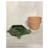 McCoy turtle planter and flower planter 3.5 x 13