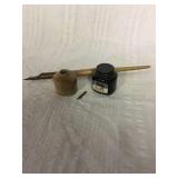 Old large fountain pill bottle of ink and well 13