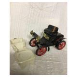 To Beam whiskey bottles One car and one ashtray