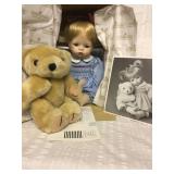 Ashton Drake doll with teddy bear Hannah needs a