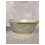 Pair of old I am stone mixing bowls 5 1/2 high by